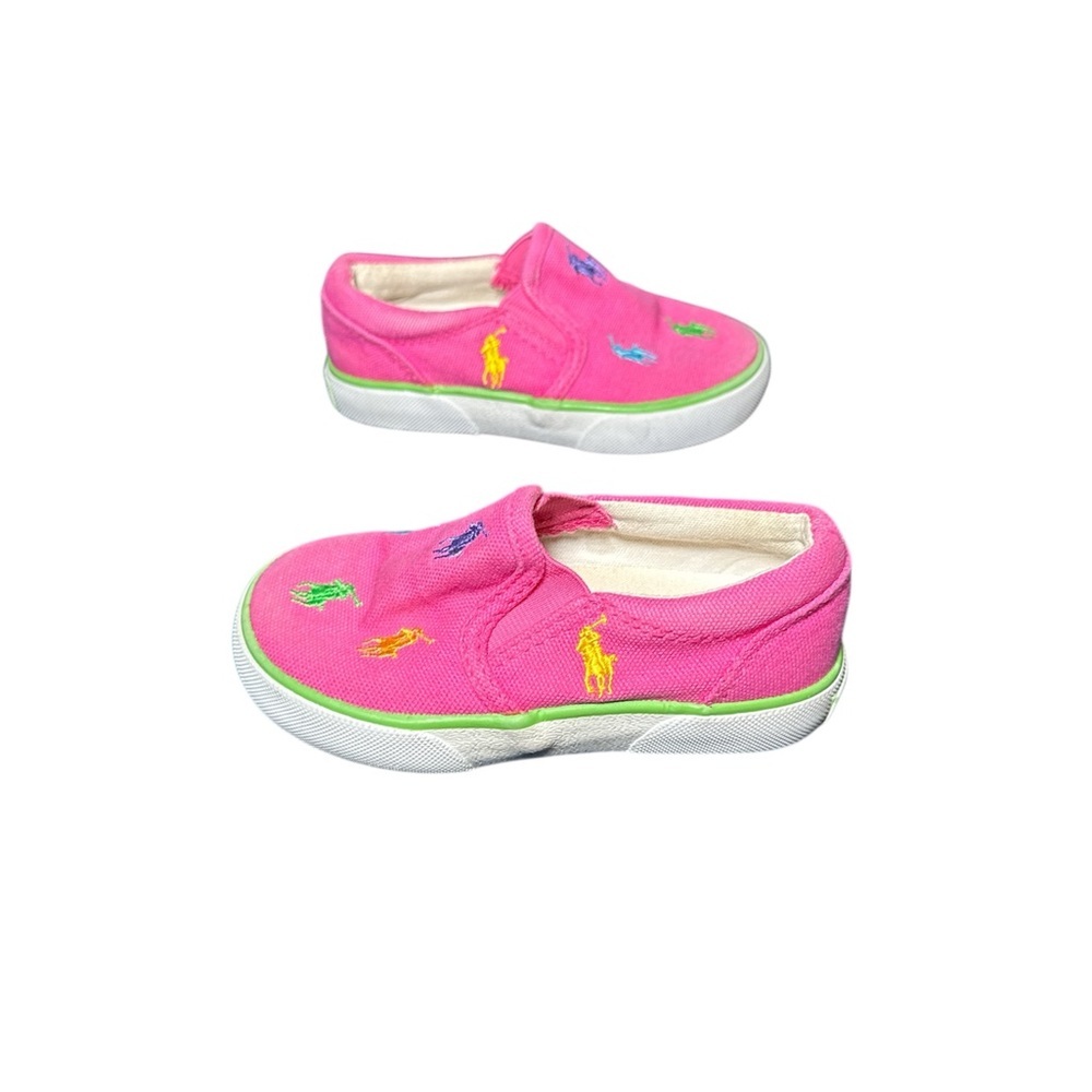 Polo Ralph Lauren Kids Bal Harbour Repeat Slip On Sneakers Size 7 Shoes